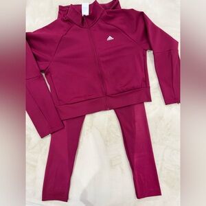 Adidas Magenta Athletic Tracksuit and leggings